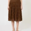 Gonna midi in pizzo, color cioccolato Gonna midi in pizzo, color cioccolato