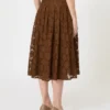 Gonna midi in pizzo, color cioccolato Gonna midi in pizzo, color cioccolato