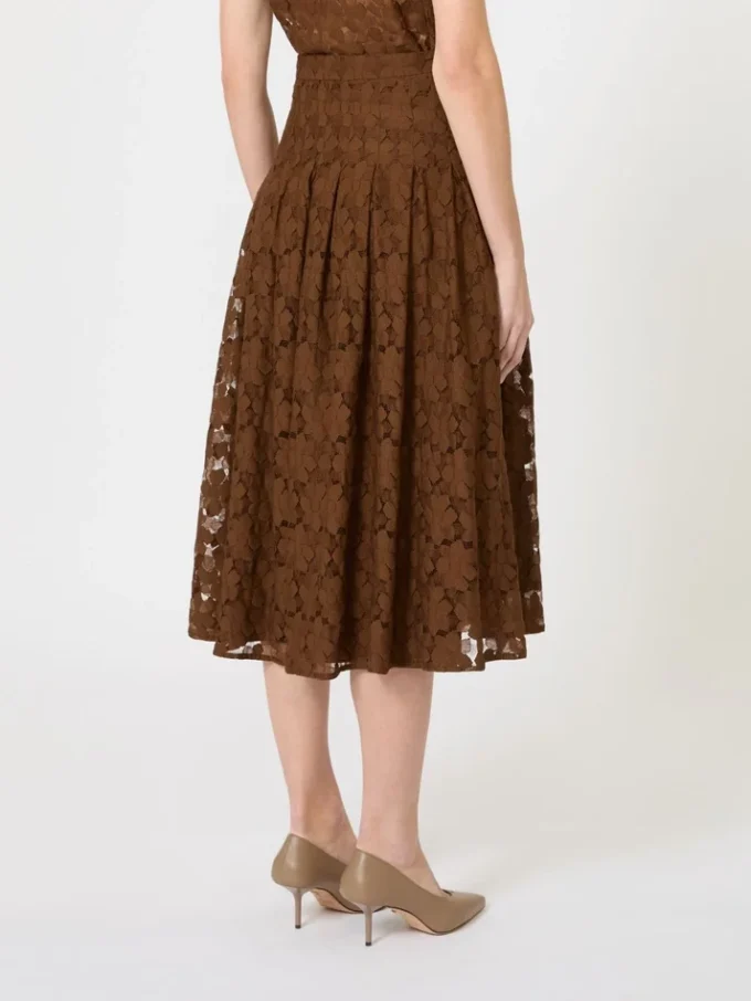 Gonna midi in pizzo, color cioccolato Gonna midi in pizzo, color cioccolato