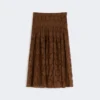 Gonna midi in pizzo, color cioccolato Gonna midi in pizzo, color cioccolato