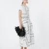 Gonna midi in popeline di cotone, bianca