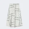 Gonna midi in popeline di cotone, bianca