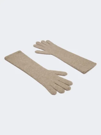 Guanti in cashmere, beige