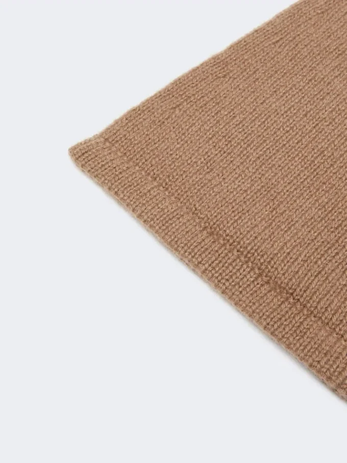 Guanti in cashmere, color cammello