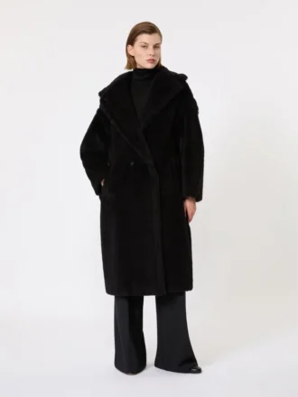 Iconico cappotto Teddy Bear in alpaca e lana, nero
