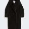 Iconico cappotto Teddy Bear in alpaca e lana, nero