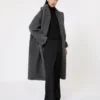 Iconico Teddy Bear Icon Coat in lana e alpaca, grigio medio