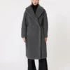 Iconico Teddy Bear Icon Coat in lana e alpaca, grigio medio