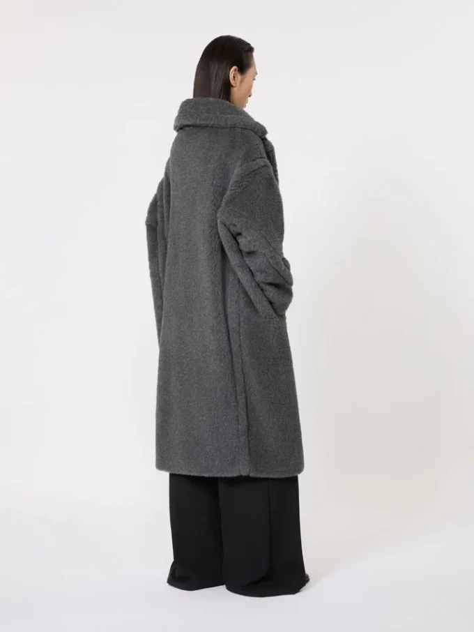 Iconico Teddy Bear Icon Coat in lana e alpaca, grigio medio