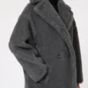 Iconico Teddy Bear Icon Coat in lana e alpaca, grigio medio