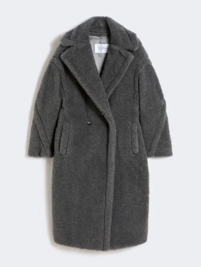 Iconico Teddy Bear Icon Coat in lana e alpaca, grigio medio