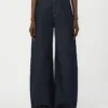 Jeans a gamba larga in denim di cotone, blu navy