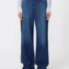 Jeans baggy in denim, blu navy