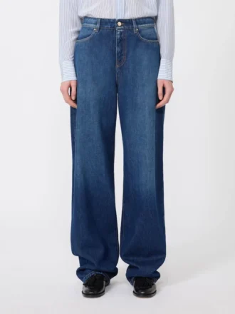 Jeans baggy in denim, blu navy