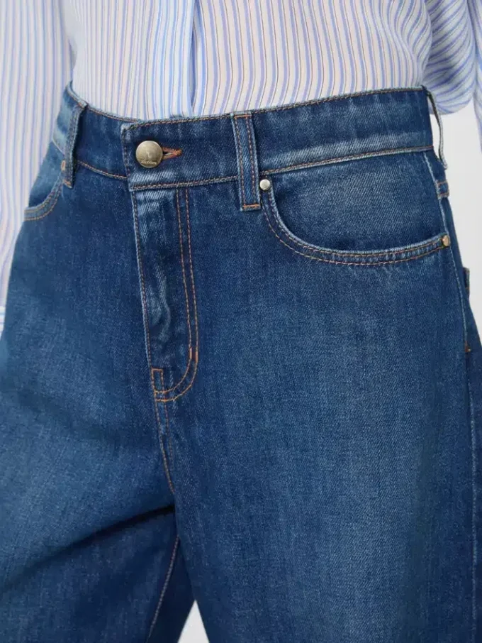 Jeans baggy in denim, blu navy