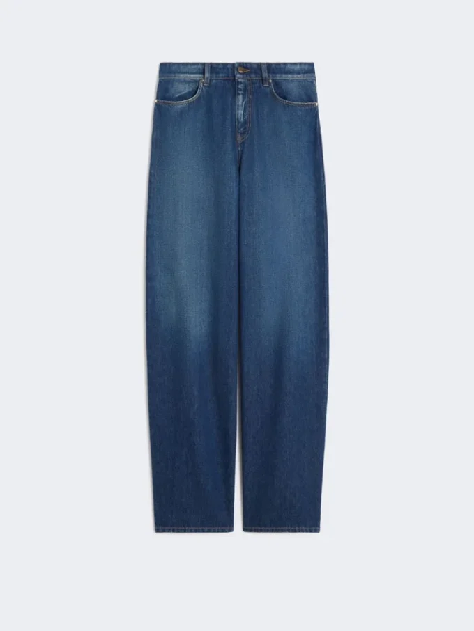 Jeans baggy in denim, blu navy