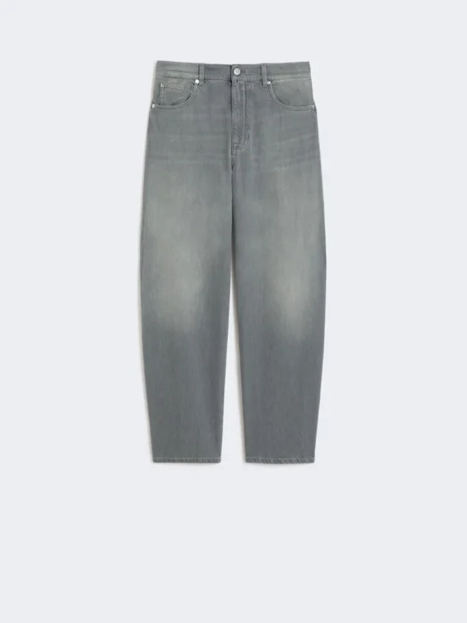 Jeans in denim a gamba a botte, grigio medio Jeans in denim a gamba a botte, grigio medio