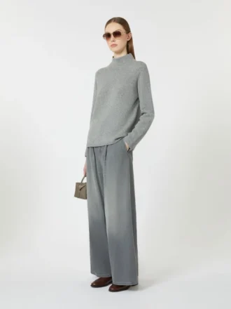 Maglione a collo alto in filato di lana e cashmere, grigio medio
