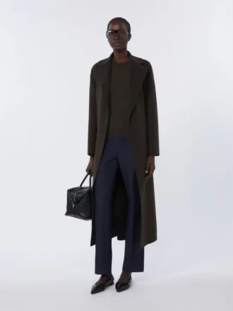 Cappotto-vestaglia in lana, verde scuro