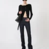 Cardigan in lana con catena, nero Cardigan in lana con catena, nero