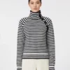 Maglione a collo alto in cashmere a maglia rasata, blu oltremare Maglione a collo alto in cashmere a maglia rasata, blu oltremare