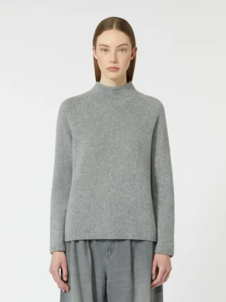 Maglione a collo alto in filato di lana e cashmere, grigio medio