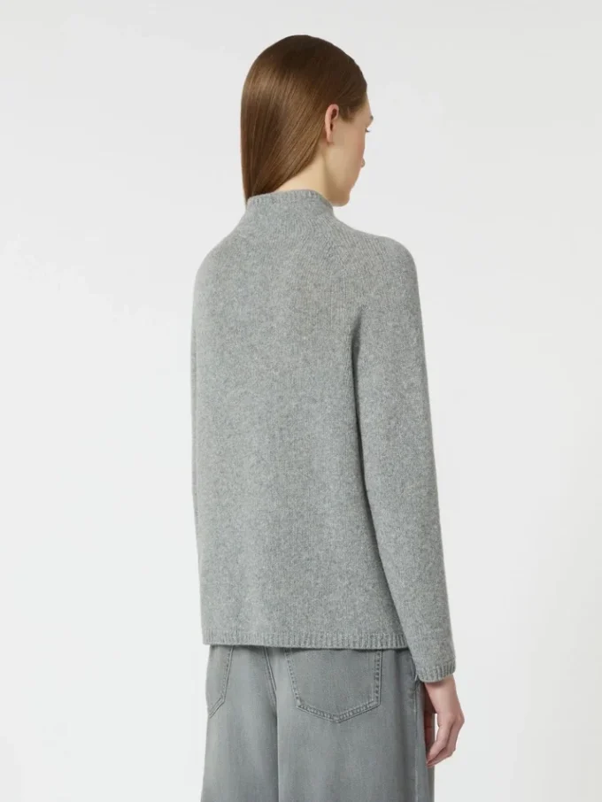 Maglione a collo alto in filato di lana e cashmere, grigio medio