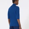 Maglione a collo alto in lana a maglia rasata, blu cina Maglione a collo alto in lana a maglia rasata, blu cina