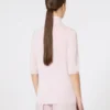 Maglione a collo alto in maglia rasata di lana, rosa Maglione a collo alto in maglia rasata di lana, rosa