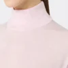 Maglione a collo alto in maglia rasata di lana, rosa Maglione a collo alto in maglia rasata di lana, rosa