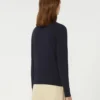 Maglione a collo alto in viscosa, blu navy Maglione a collo alto in viscosa, blu navy