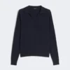 Maglione a collo alto in viscosa, blu navy Maglione a collo alto in viscosa, blu navy