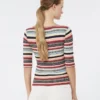 Maglione a coste in filato di viscosa elasticizzata, multicolore Maglione a coste in filato di viscosa elasticizzata, multicolore
