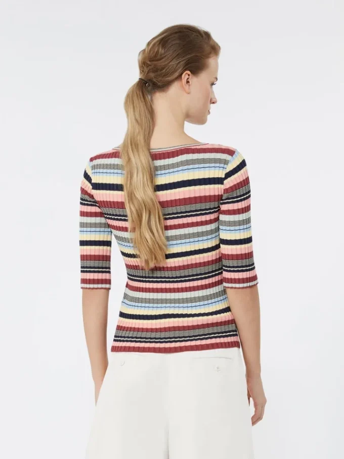 Maglione a coste in filato di viscosa elasticizzata, multicolore Maglione a coste in filato di viscosa elasticizzata, multicolore