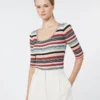 Maglione a coste in filato di viscosa elasticizzata, multicolore Maglione a coste in filato di viscosa elasticizzata, multicolore