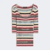 Maglione a coste in filato di viscosa elasticizzata, multicolore Maglione a coste in filato di viscosa elasticizzata, multicolore