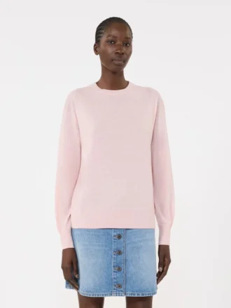 Maglione basic in lana e cashmere, rosa