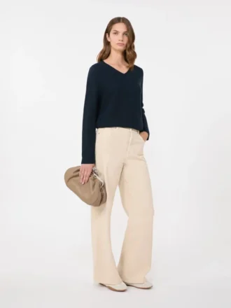 Maglione boxy in cotone, blu navy
