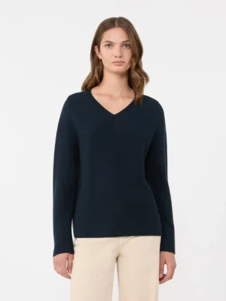 Maglione boxy in cotone, blu navy