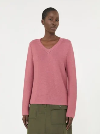 Maglione boxy in cotone, rosa antico