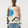 Maglione girocollo in cotone fantasia, multicolore Maglione girocollo in cotone fantasia, multicolore