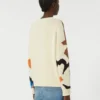 Maglione girocollo in cotone fantasia, multicolore Maglione girocollo in cotone fantasia, multicolore