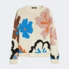 Maglione girocollo in cotone fantasia, multicolore Maglione girocollo in cotone fantasia, multicolore
