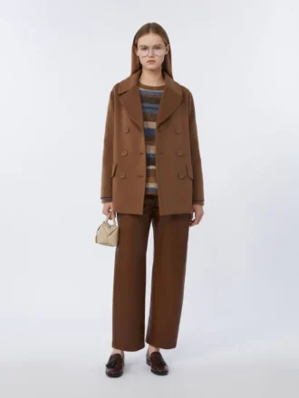 Cappotto da marinaio in lana, tabacco