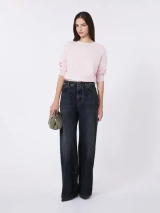 Maglione in cashmere a girocollo, rosa