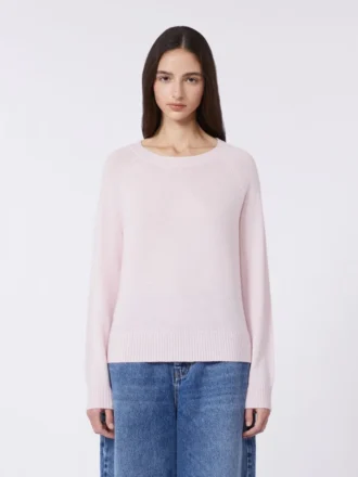 Maglione in cashmere a girocollo, rosa
