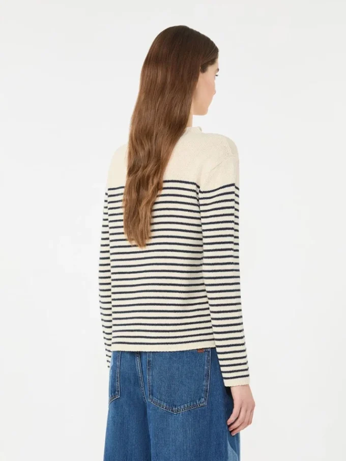 Maglione in cotone dalla vestibilità morbida, blu navy Maglione in cotone dalla vestibilità morbida, blu navy