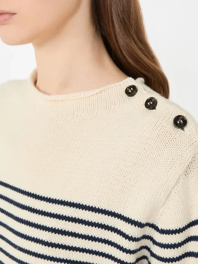 Maglione in cotone dalla vestibilità morbida, blu navy Maglione in cotone dalla vestibilità morbida, blu navy