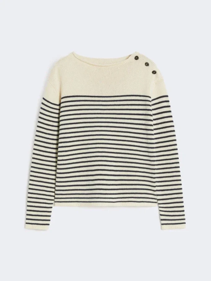 Maglione in cotone dalla vestibilità morbida, blu navy Maglione in cotone dalla vestibilità morbida, blu navy