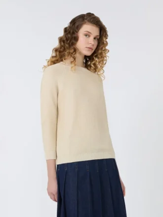 Maglione in cotone, ecru